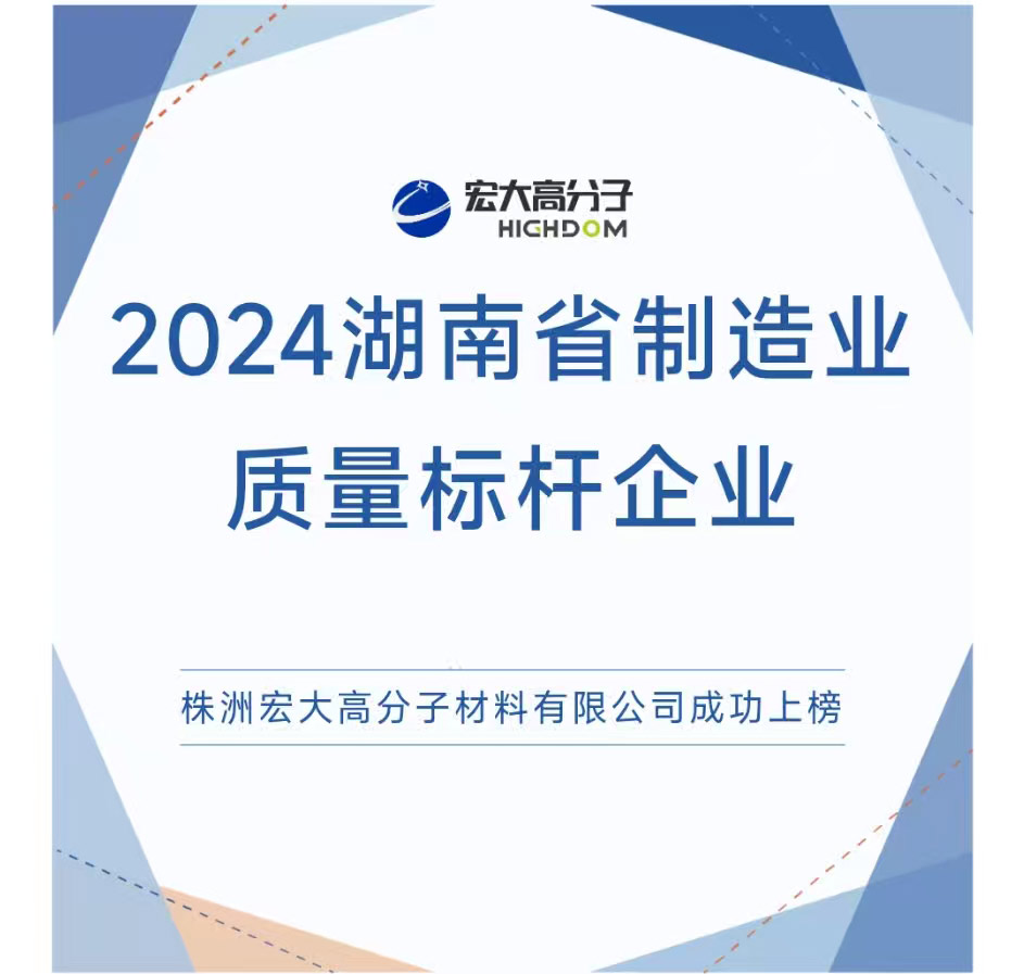 喜報(bào)|2024湖南省制造業(yè)質(zhì)量標(biāo)桿企業(yè)：宏大高分子再獲認(rèn)證！